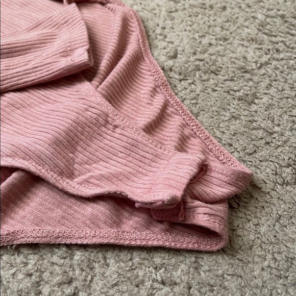 Ribbed Pink Bodysuit - Picture 2 of 3